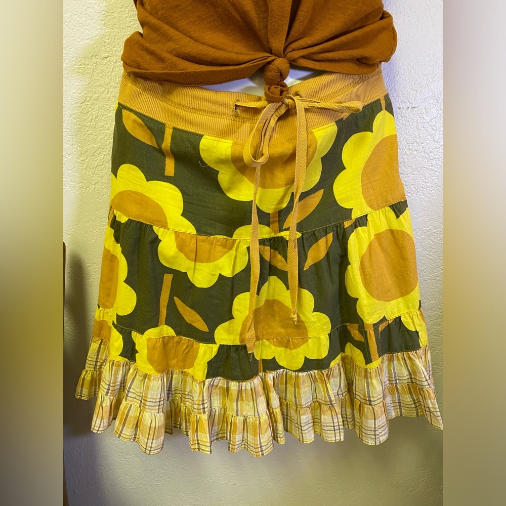 VTG Y2K Oh So Jane Skirt Layered Ruffle Low Rise Floral Retro Outfit W/ Top&Cap - Picture 3 of 16